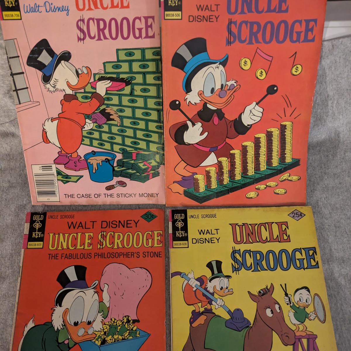 Vintage Gold Key Uncle Scrooge Comic Book Lot (4 Comics)