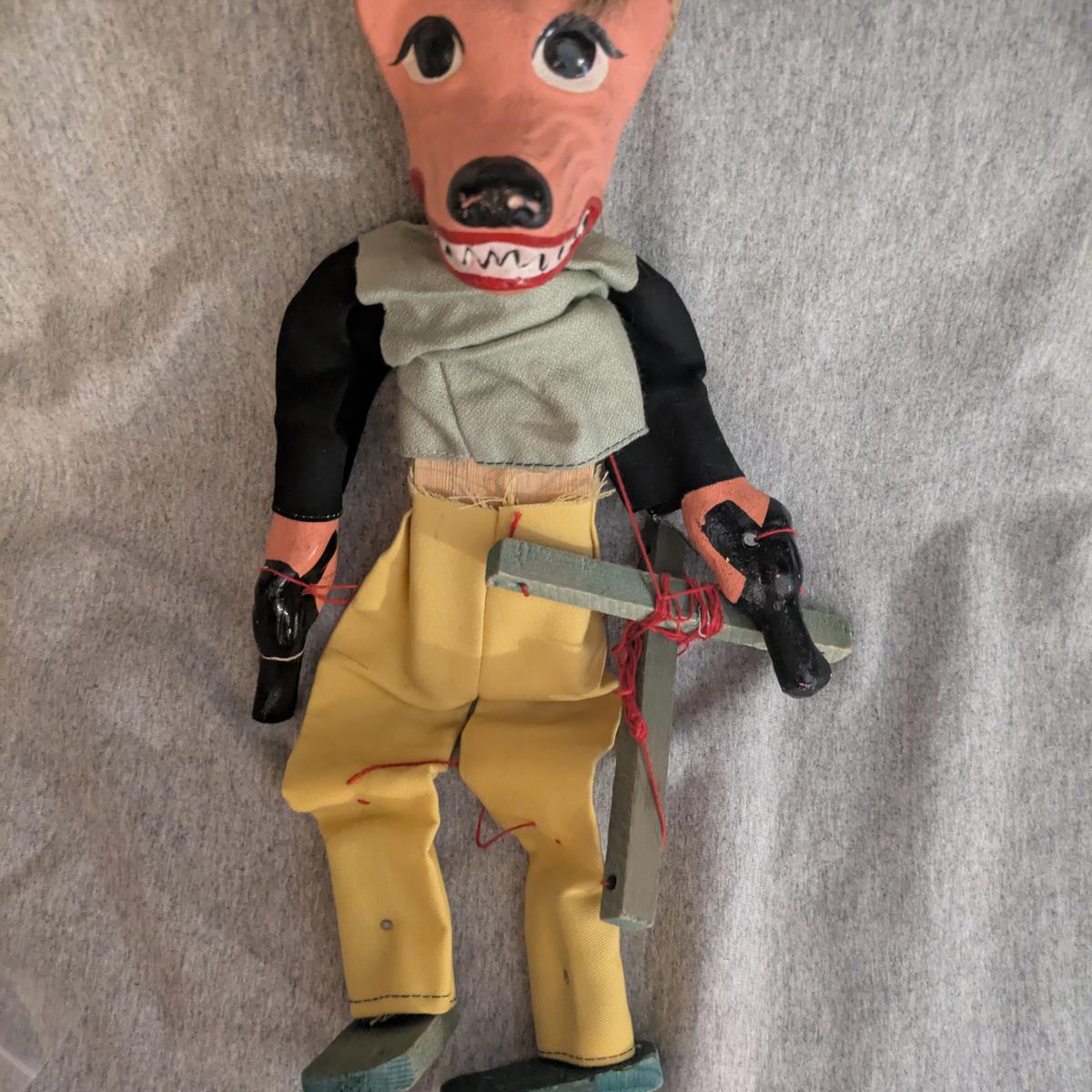 Vintage Hand-Carved Wooden Puppet (circa 1960s)