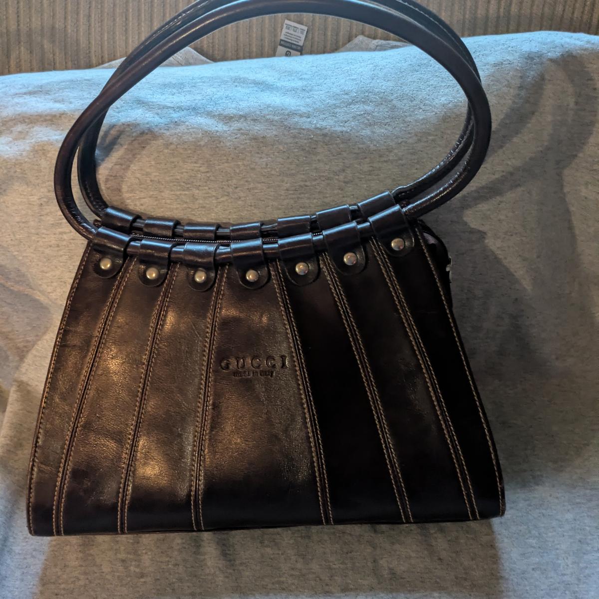 Vintage Gucci Brown Leather Handbag