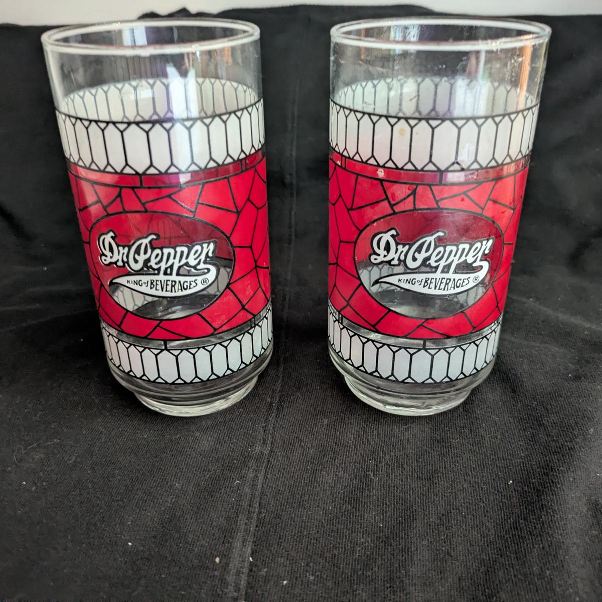 Vintage Dr. Pepper King of Beverages Glasses (Set of 2)