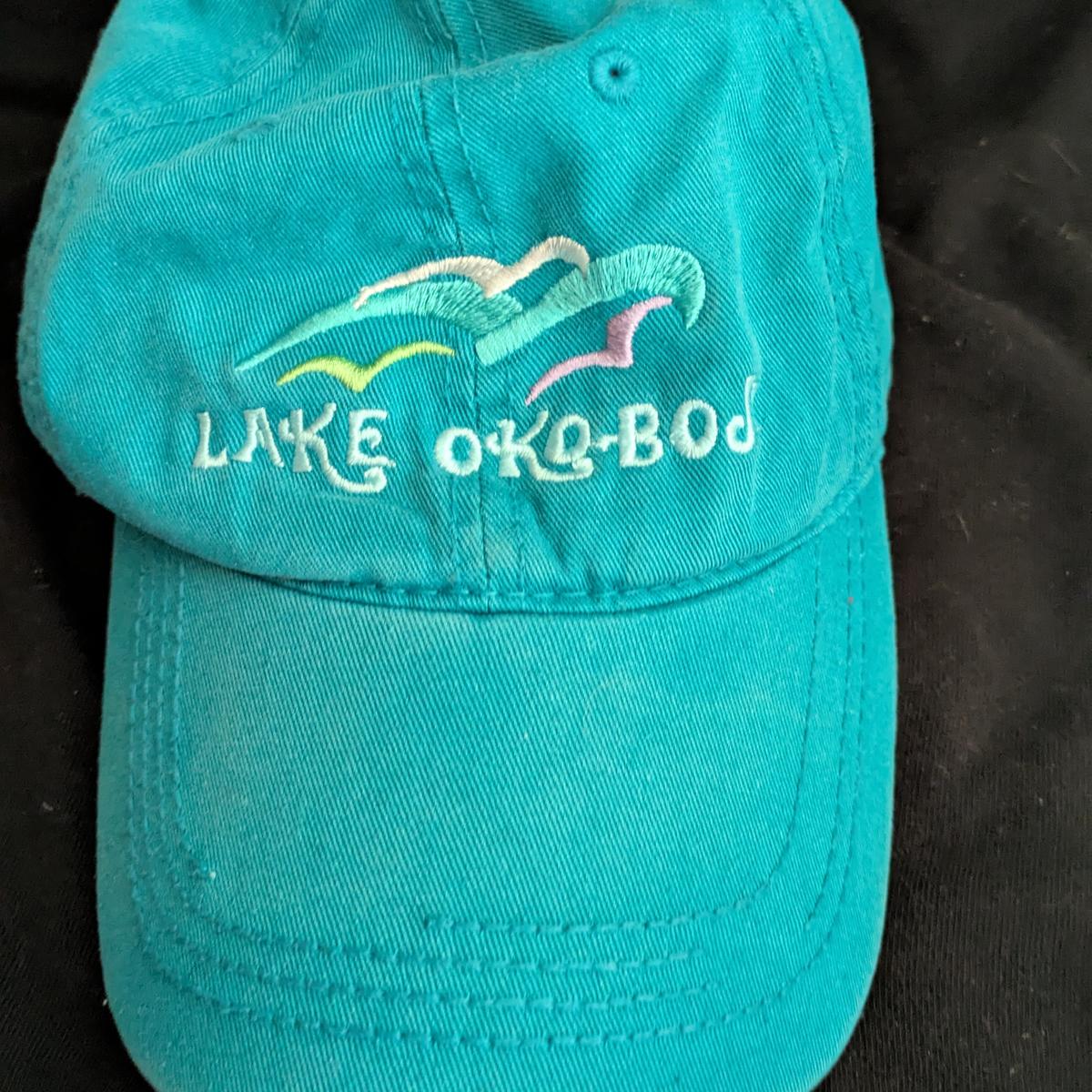 Vintage Lake Okoboji Teal Baseball Cap