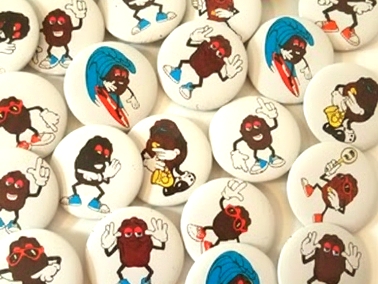 California Raisins 1980 Pin Back Buttons